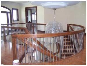 Stainless Steel With Wood Railing