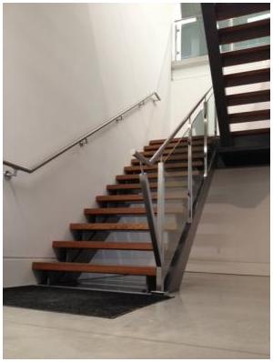 Custom Steel Stair With Stainless Steel Railing